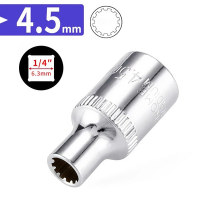 1/4 inča 6,35 mm četvrtasti pogon, 12-točkasti nasadni nasadni ključ, ključ s čegrtaljkom, nasadni ključ s 12 zuba, ručni alat, 12 kutova, navlaka s cvijetom šljive