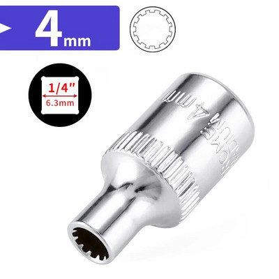 1/4 inča 6,35 mm četvrtasti pogon, 12-točkasti nasadni nasadni ključ, ključ s čegrtaljkom, nasadni ključ s 12 zuba, ručni alat, 12 kutova, navlaka s cvijetom šljive