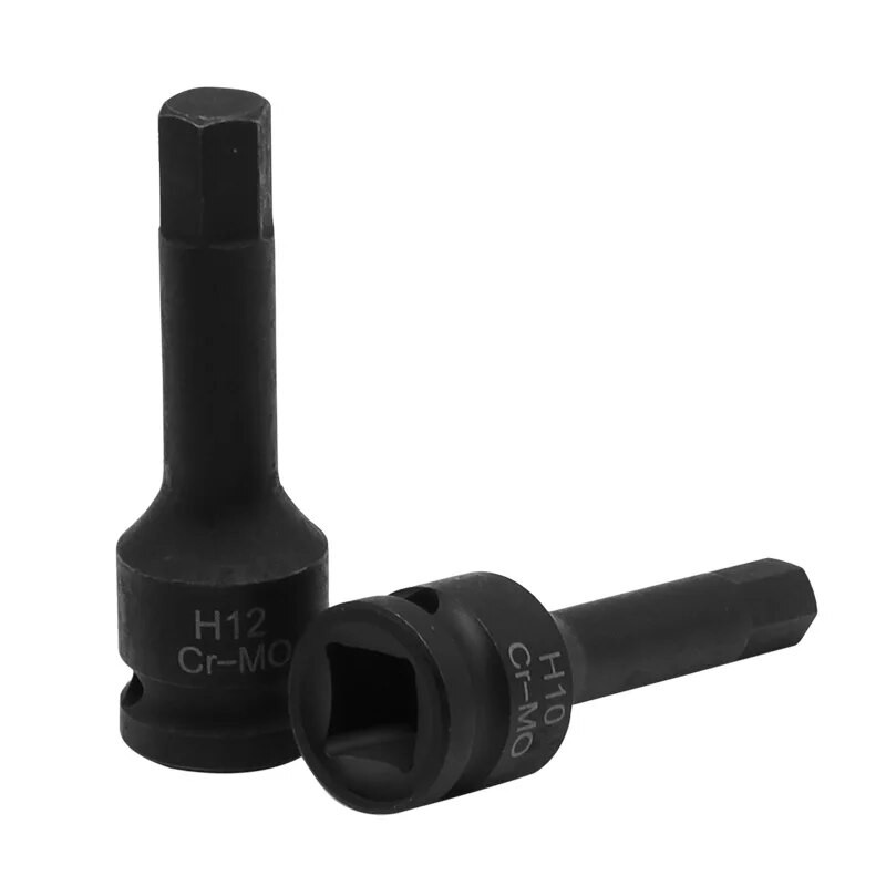Set de prize de impact cu antrenare cheie pneumatică de 1/2 inch Biți hexagonali Soclu cu șurub hexagonal lungit H4 H5 H6 H7 H8 H9 H10 H12 Cr-MO