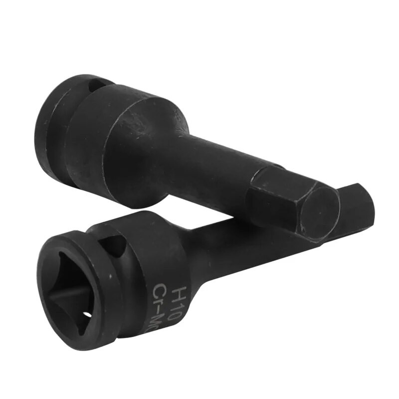 Set de prize de impact cu antrenare cheie pneumatică de 1/2 inch Biți hexagonali Soclu cu șurub hexagonal lungit H4 H5 H6 H7 H8 H9 H10 H12 Cr-MO