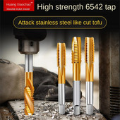 M2,5 M3 M3,5 M5 M6 M8 M10 M14 M16 titanu dengtas rankinis maišytuvas HSS metrinis tiesus fleita su sriegiu