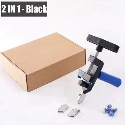 2 viename keraminių ir stiklinių plytelių pjaustytuvų, nešiojamųjų statybinių rankinių įrankių deimantinio stiklo pjaustytuvo rinkinys, skirtas profesionaliam plytelių pjovimui