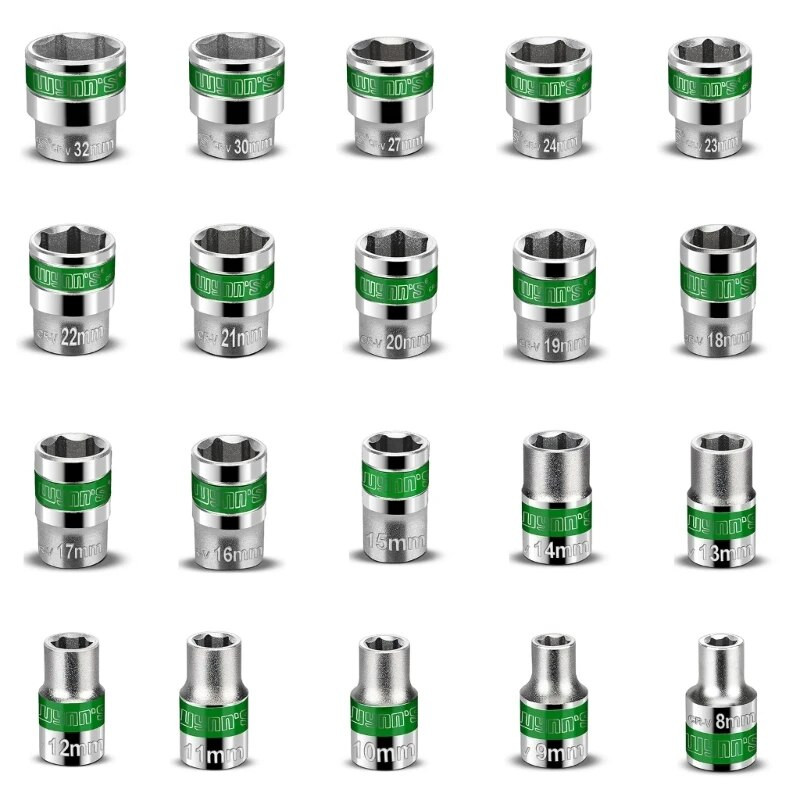 1/2 colio lizdo veržliarakčio galvutė 12,5 mm nuo rūdžių apsauganti šešiakampio 8 mm–30 mm lizdo rinkinio adapterio sukimo momento veržliarakčio automatinio remonto įrankis