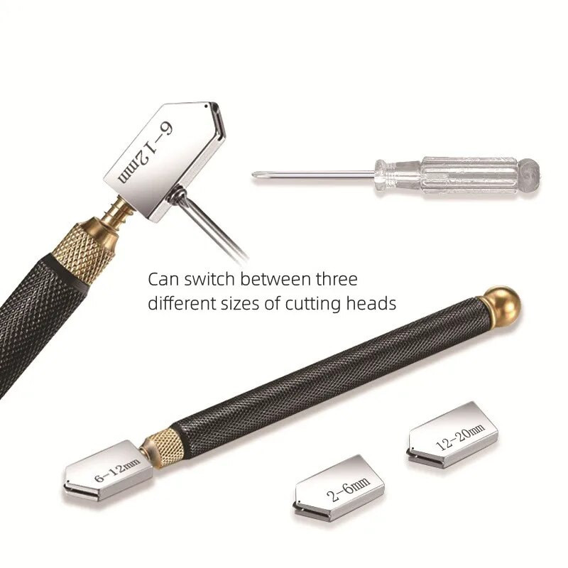 Profesionalus stiklo pjovimo ratukas, stiklo pjovimo rankinis įrankis TC-17 stiklo pjaustytuvas Keraminis plytelių pjoviklis TC-17 tipo metalinė rankena