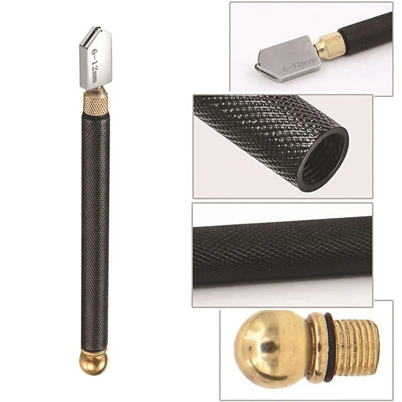 Profesionalus stiklo pjovimo ratukas, stiklo pjovimo rankinis įrankis TC-17 stiklo pjaustytuvas Keraminis plytelių pjoviklis TC-17 tipo metalinė rankena