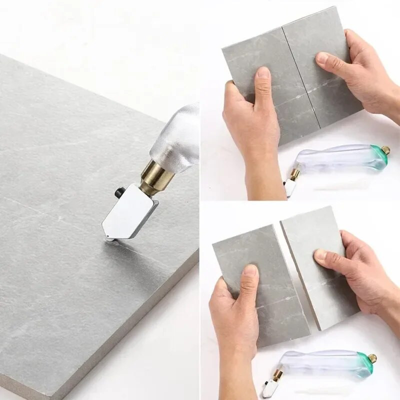 Didelio stiprumo deimantinių stiklo pjaustytuvų rinkinys Profesionalus pjaustytuvas, skirtas stiklo plytelių pjovimui, plytelių daliklis Rankinis stiklo plytelių pjovimo įrankis