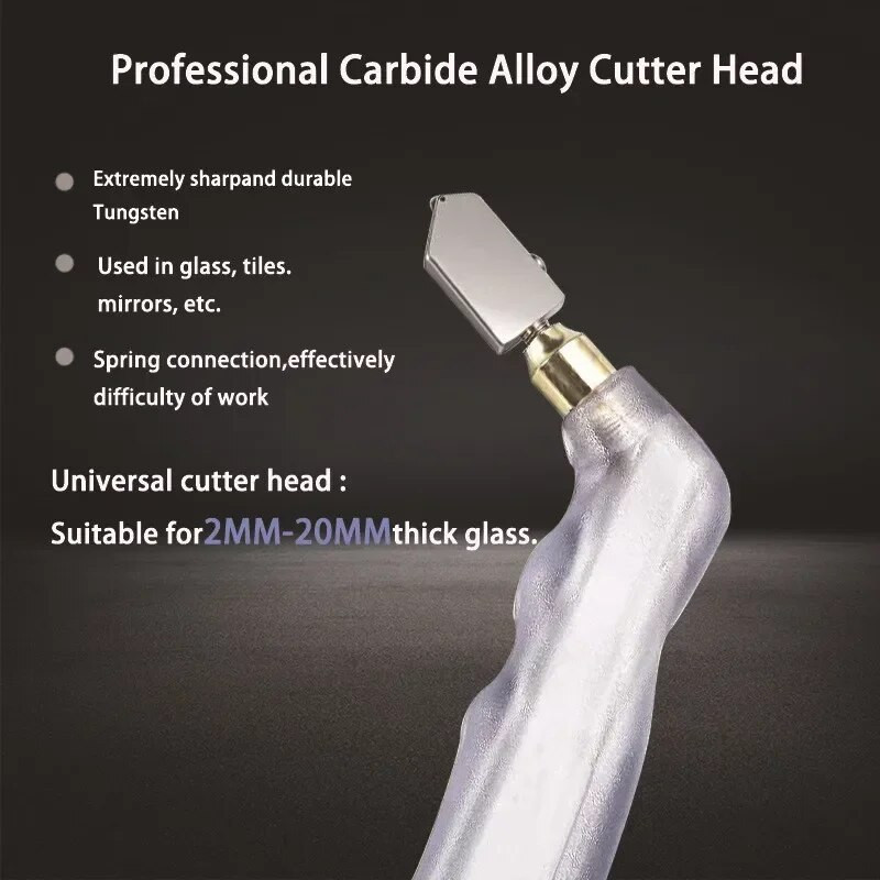 Didelio stiprumo deimantinių stiklo pjaustytuvų rinkinys Profesionalus pjaustytuvas, skirtas stiklo plytelių pjovimui, plytelių daliklis Rankinis stiklo plytelių pjovimo įrankis