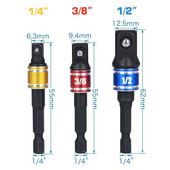 Prodrill 3 db fúróaljzat-adapter átalakító ütvecsavarozóhoz