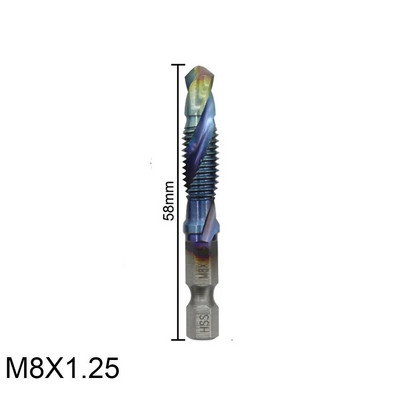 1 vnt. 1/4 mm kotas M3-M10 HSS sriegio čiaupų rinkinys Metrinis srieginis gręžtuvas Mėlyna danga padengtas mašininis sraigtinis srieginis srieginis srieginis srieginis srieginis srieginis srieginis srieginis srieginis srieginis srieginis srieginis sriegini