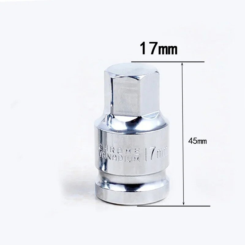 1/2" 17 mm šešiakampis specialus lizdas alyvos bako varžtams nuimti CR-V universalus veržliarakčio galvutės automatinio remonto įrankis šešiakampės šešiakampės galvutės rankinis įrankis