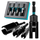 Libraton 4 bucăți șuruburi cu piuliță cu șuruburi 1/4 inch Set de șuruburi cu piuliță cu tijă hexagonală Set de șuruburi pentru instalarea șuruburilor cu cârlig răsucirea firului