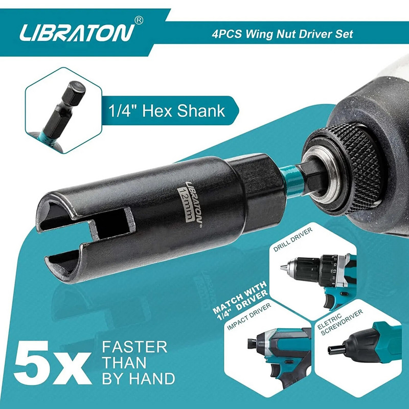 Libraton 4 bucăți șuruburi cu piuliță cu șuruburi 1/4 inch Set de șuruburi cu piuliță cu tijă hexagonală Set de șuruburi pentru instalarea șuruburilor cu cârlig răsucirea firului