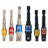 3 db-os fúróhüvely-adapter ütvecsavarozóhoz hatlapú szárral négyzetes foglalatú fúrószár-hosszabbító készlettel