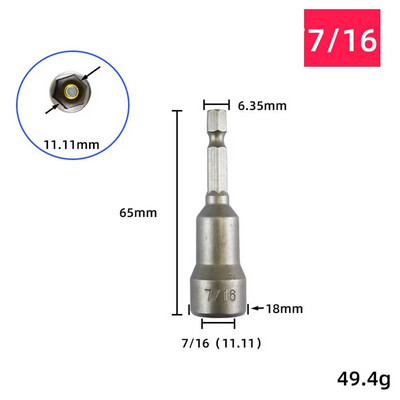 5db ütőaljzat mágneses anya csavarhúzó elektromos fúrószár készlet adapter csavarhúzók javítószerszám 1/4" 5/16" 3/8" 1/2"