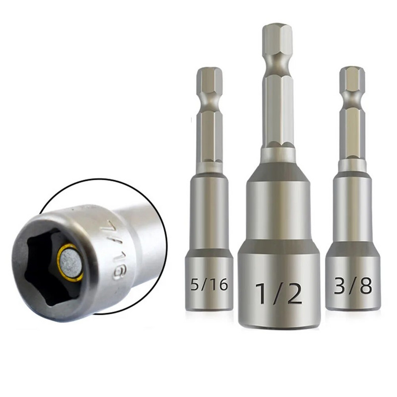 5db ütőaljzat mágneses anya csavarhúzó elektromos fúrószár készlet adapter csavarhúzók javítószerszám 1/4" 5/16" 3/8" 1/2"