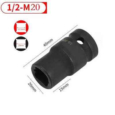 1 KOM 1/2 inča kvadratna navojna utičnica M6-M24 četvrtasta navojna navojna navojna utičnica ili pneumatski ključ s čegrtaljkom