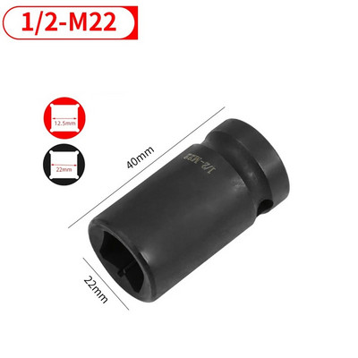 1 KOM 1/2 inča kvadratna navojna utičnica M6-M24 četvrtasta navojna navojna navojna utičnica ili pneumatski ključ s čegrtaljkom