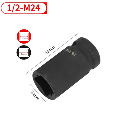 1 KOM 1/2 inča kvadratna navojna utičnica M6-M24 četvrtasta navojna navojna navojna utičnica ili pneumatski ključ s čegrtaljkom