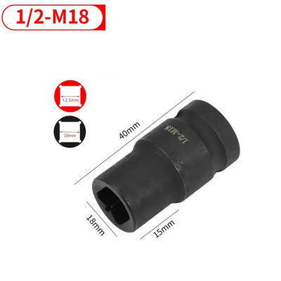 1 KOM 1/2 inča kvadratna navojna utičnica M6-M24 četvrtasta navojna navojna navojna utičnica ili pneumatski ključ s čegrtaljkom
