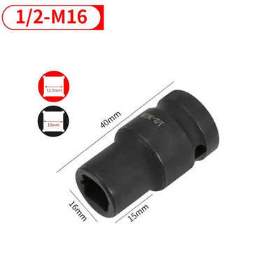 1 KOM 1/2 inča kvadratna navojna utičnica M6-M24 četvrtasta navojna navojna navojna utičnica ili pneumatski ključ s čegrtaljkom