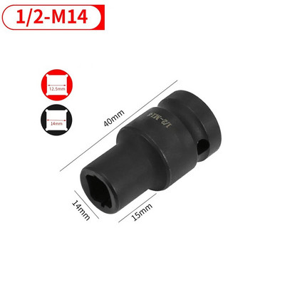 1 KOM 1/2 inča kvadratna navojna utičnica M6-M24 četvrtasta navojna navojna navojna utičnica ili pneumatski ključ s čegrtaljkom
