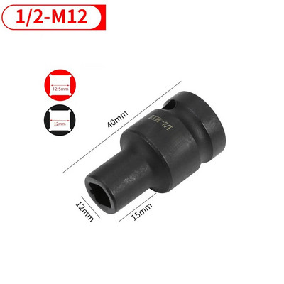 1 KOM 1/2 inča kvadratna navojna utičnica M6-M24 četvrtasta navojna navojna navojna utičnica ili pneumatski ključ s čegrtaljkom