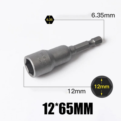 1 KOM 3 MM-24 MM šesterokutni udarni nasadni set nemagnetskih matica, set odvijača 1/4 6,35 mm ključ, 65 mm dugi adapter, komplet utičnica za električnu bušilicu