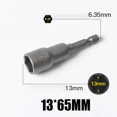 1 KOM 3 MM-24 MM šesterokutni udarni nasadni set nemagnetskih matica, set odvijača 1/4 6,35 mm ključ, 65 mm dugi adapter, komplet utičnica za električnu bušilicu