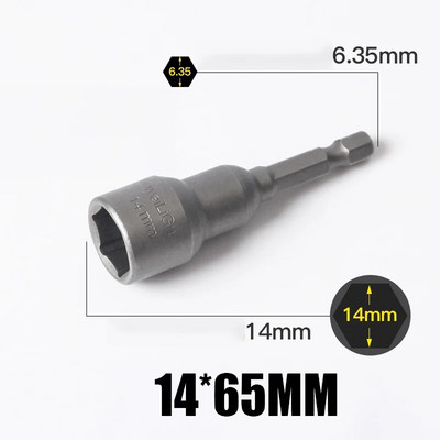 1 KOM 3 MM-24 MM šesterokutni udarni nasadni set nemagnetskih matica, set odvijača 1/4 6,35 mm ključ, 65 mm dugi adapter, komplet utičnica za električnu bušilicu