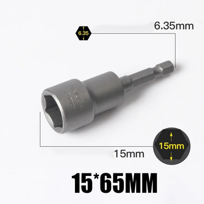 1 KOM 3 MM-24 MM šesterokutni udarni nasadni set nemagnetskih matica, set odvijača 1/4 6,35 mm ključ, 65 mm dugi adapter, komplet utičnica za električnu bušilicu