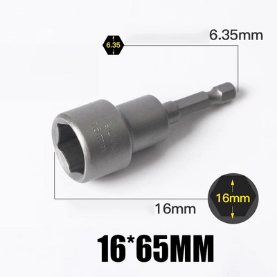 1 KOM 3 MM-24 MM šesterokutni udarni nasadni set nemagnetskih matica, set odvijača 1/4 6,35 mm ključ, 65 mm dugi adapter, komplet utičnica za električnu bušilicu