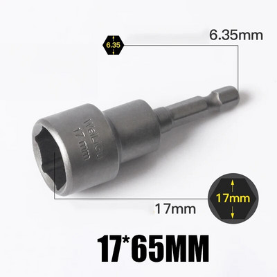 1 KOM 3 MM-24 MM šesterokutni udarni nasadni set nemagnetskih matica, set odvijača 1/4 6,35 mm ključ, 65 mm dugi adapter, komplet utičnica za električnu bušilicu