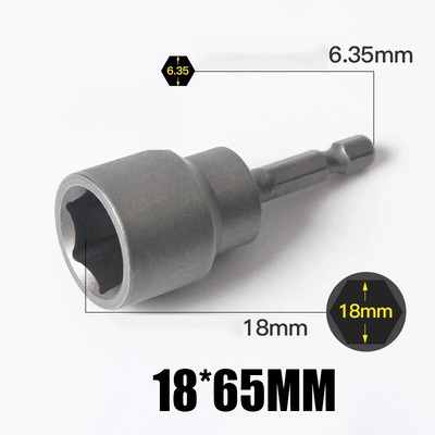 1 KOM 3 MM-24 MM šesterokutni udarni nasadni set nemagnetskih matica, set odvijača 1/4 6,35 mm ključ, 65 mm dugi adapter, komplet utičnica za električnu bušilicu