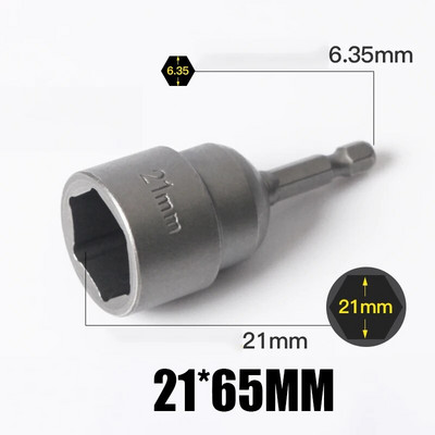 1 KOM 3 MM-24 MM šesterokutni udarni nasadni set nemagnetskih matica, set odvijača 1/4 6,35 mm ključ, 65 mm dugi adapter, komplet utičnica za električnu bušilicu