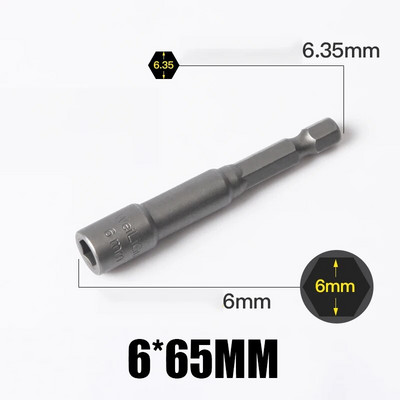 1 KOM 3 MM-24 MM šesterokutni udarni nasadni set nemagnetskih matica, set odvijača 1/4 6,35 mm ključ, 65 mm dugi adapter, komplet utičnica za električnu bušilicu