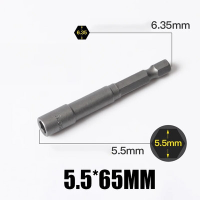 1 KOM 3 MM-24 MM šesterokutni udarni nasadni set nemagnetskih matica, set odvijača 1/4 6,35 mm ključ, 65 mm dugi adapter, komplet utičnica za električnu bušilicu