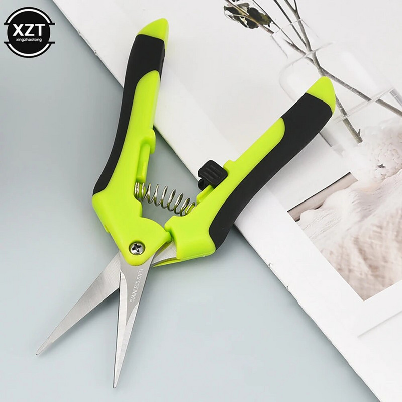 Vrtne škare za orezivanje biljaka od nehrđajućeg čelika Škare za branje voćaka i grožđa Hortikultura Trimer za lišće Ravni koljenasti rezači Alati