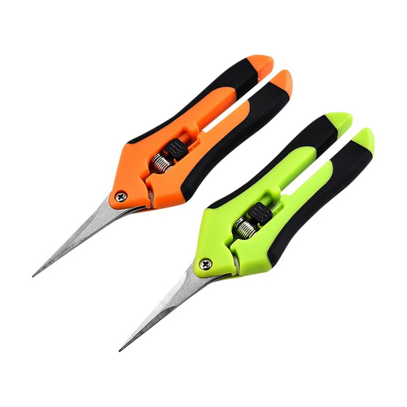 Vrtne škare za orezivanje biljaka od nehrđajućeg čelika Škare za branje voćaka i grožđa Hortikultura Trimer za lišće Ravni koljenasti rezači Alati