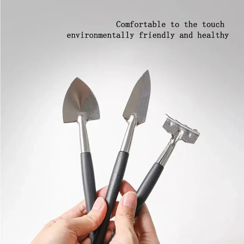 EW kućanski alat za sadnju sukulenata u vrtu za rastresito tlo Mini trodijelni set od nehrđajućeg čelika Lopata za cvijeće u saksiji