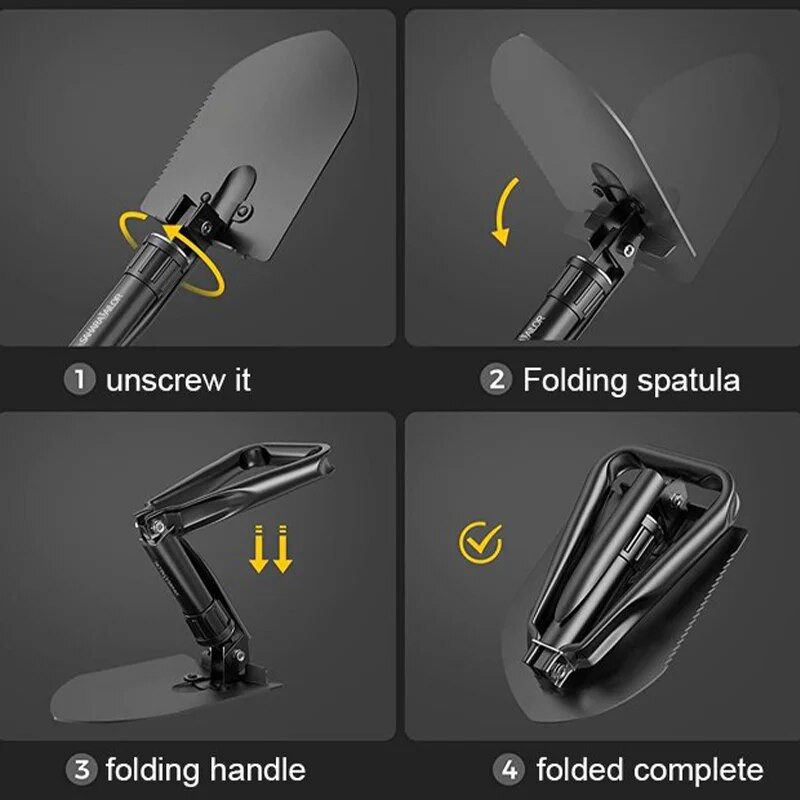 Vanjska lopata lopata Višenamjenska lopata za kampiranje Vanjska prijenosna lopata Army Green Inženjerska ribolov Ugljični čelik Materijal F