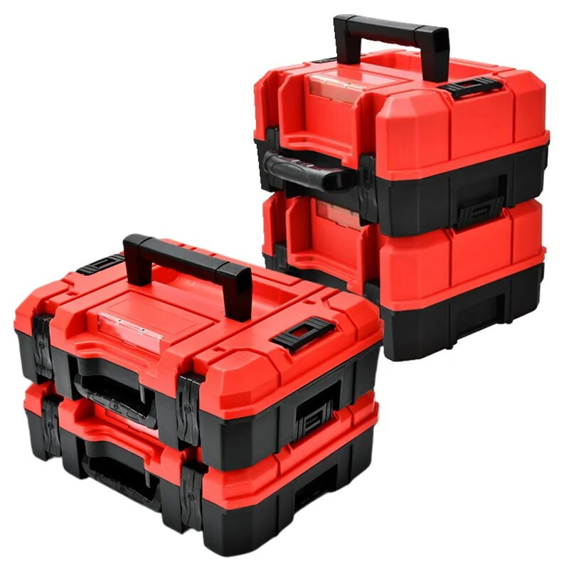 Stacked Protable Toolbox Kietas plastikinis lagaminas Įrankių Dėžė Kietas Dėklas Įrankių Dėklas Mechaninis Grąžtų laikymo Dėžė Taisymo Įrankiai Organizatorius