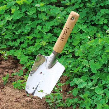 Градинска лопата от неръждаема стомана Лопата за засаждане на цветя Градинска дървена дръжка Ръчни инструменти за градинарство