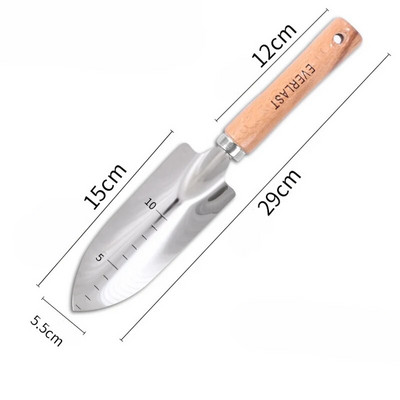 Vrtna lopata od nehrđajućeg čelika Lopata za sadnju cvijeća Vrtna drvena drška Vrtlarski ručni alati