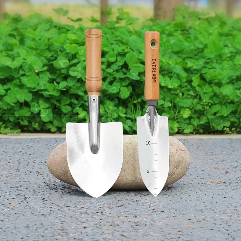 Vrtna lopata od nehrđajućeg čelika Lopata za sadnju cvijeća Vrtna drvena drška Vrtlarski ručni alati