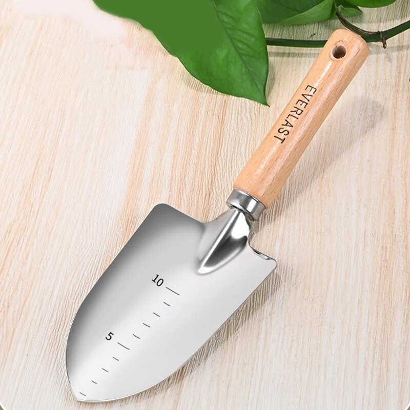 Vrtna lopata od nehrđajućeg čelika Lopata za sadnju cvijeća Vrtna drvena drška Vrtlarski ručni alati