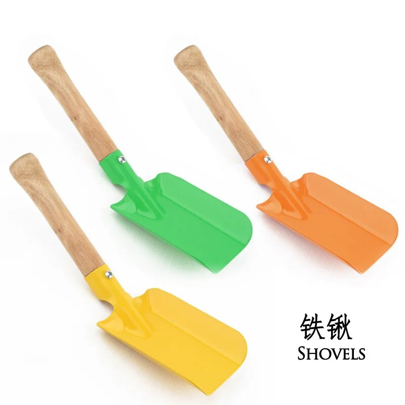 Mini željezna lopata s drvenom drškom Šarena lopatica za rahljenje zemlje u saksiji Višenamjenska lopatica za kućanstvo Izdržljivi vrtni alati