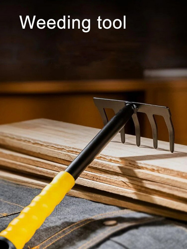 Alat za uklanjanje korova Čelični alat za uklanjanje korova s 5 zuba Dvonamjenski alat za ručno uklanjanje korova za vrt