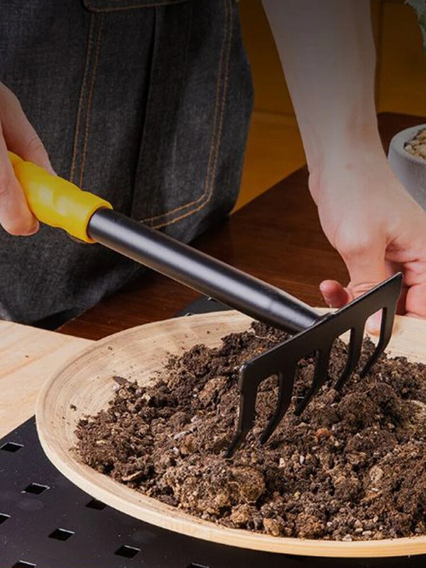 Alat za uklanjanje korova Čelični alat za uklanjanje korova s 5 zuba Dvonamjenski alat za ručno uklanjanje korova za vrt