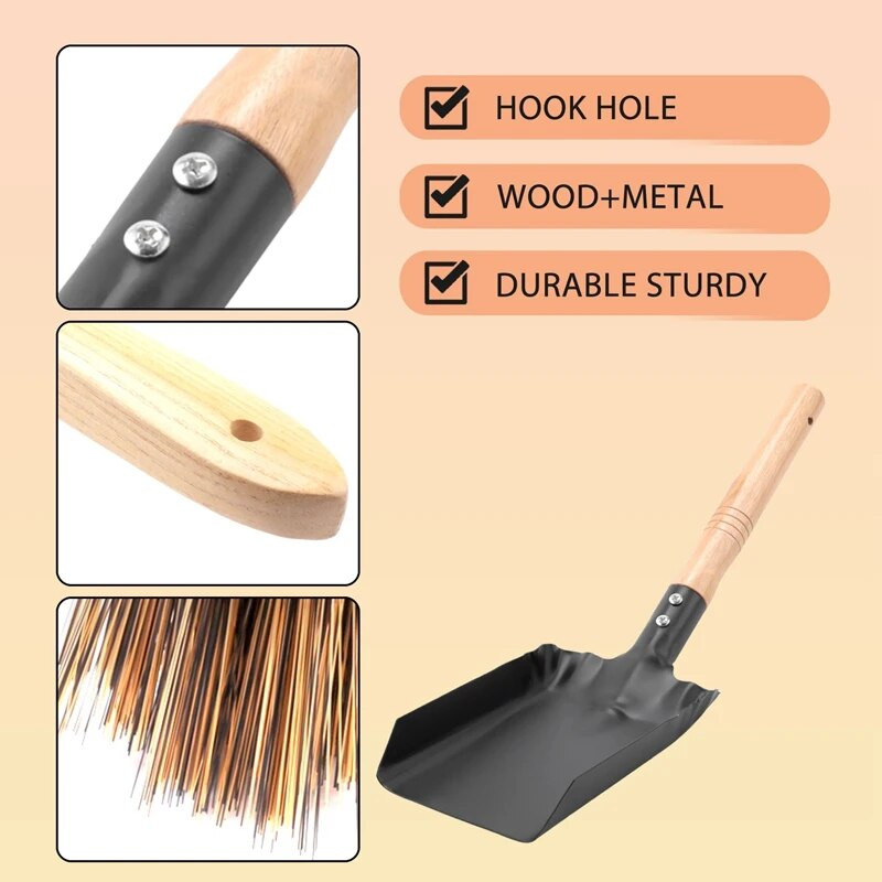 Lopata za ugljen i set četki za ognjište, lopata za kamin i četka, set za čišćenje ognjišta, set alata za kamin, promocija alata za vatru