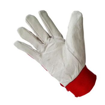 1 чифт Механични работни ръкавици Кожено палто за заваряване Тежка индустриална ръкавица Червени бели тежки спортни защитни ръкавици Спортна ръкавица